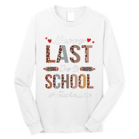 Teacher Happy Last Day Of School Summer Funny Leopard Long Sleeve Shirt