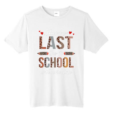 Teacher Happy Last Day Of School Summer Funny Leopard Tall Fusion ChromaSoft Performance T-Shirt