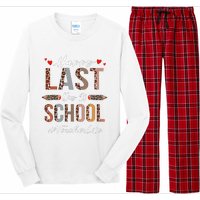 Teacher Happy Last Day Of School Summer Funny Leopard Long Sleeve Pajama Set