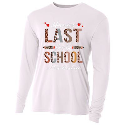 Teacher Happy Last Day Of School Summer Funny Leopard Cooling Performance Long Sleeve Crew