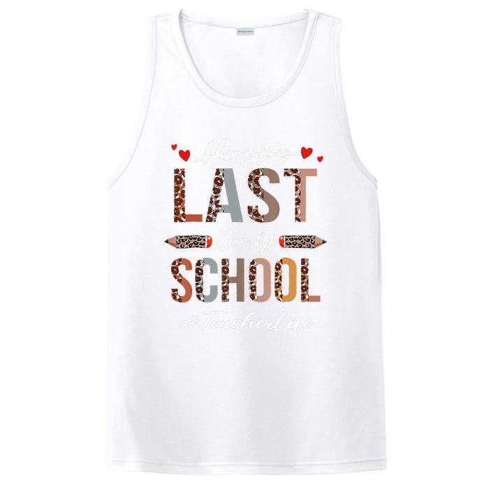 Teacher Happy Last Day Of School Summer Funny Leopard PosiCharge Competitor Tank