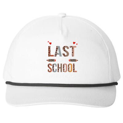 Teacher Happy Last Day Of School Summer Funny Leopard Snapback Five-Panel Rope Hat