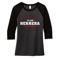 TEAM HERRERA LIFETIME MEMBER Women's Tri-Blend 3/4-Sleeve Raglan Shirt