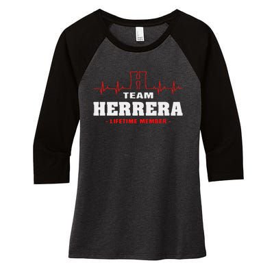 TEAM HERRERA LIFETIME MEMBER Women's Tri-Blend 3/4-Sleeve Raglan Shirt