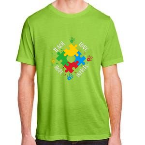 Teach Hope Love Inspire Puzzle Autism Awareness Mother's Day Adult ChromaSoft Performance T-Shirt