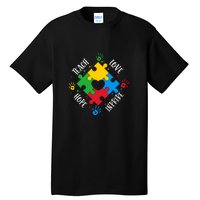 Teach Hope Love Inspire Puzzle Autism Awareness Mother's Day Tall T-Shirt