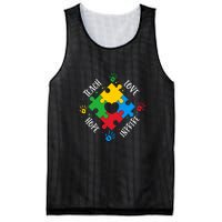 Teach Hope Love Inspire Puzzle Autism Awareness Mother's Day Mesh Reversible Basketball Jersey Tank