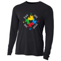 Teach Hope Love Inspire Puzzle Autism Awareness Mother's Day Cooling Performance Long Sleeve Crew