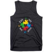 Teach Hope Love Inspire Puzzle Autism Awareness Mother's Day Tank Top