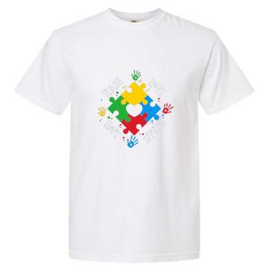 Teach Hope Love Inspire Puzzle Autism Awareness Mother's Day Garment-Dyed Heavyweight T-Shirt