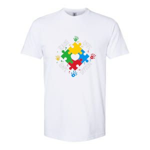 Teach Hope Love Inspire Puzzle Autism Awareness Mother's Day Softstyle CVC T-Shirt