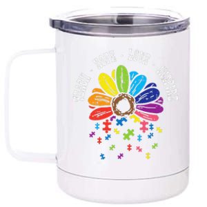 Teach Hope Love Inspire Puzzle Autism Awareness Teacher 12 oz Stainless Steel Tumbler Cup