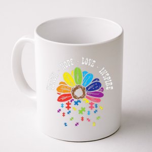 Teach Hope Love Inspire Puzzle Autism Awareness Teacher Coffee Mug