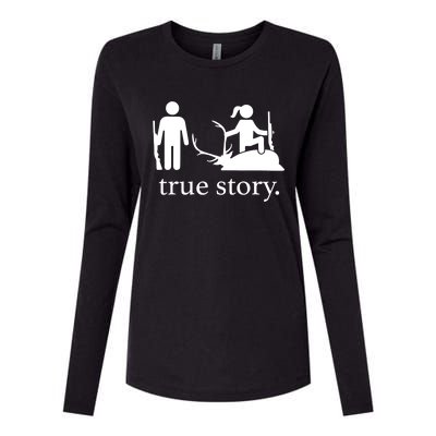 Truestory Hunting Lover Hunter Womens Cotton Relaxed Long Sleeve T-Shirt