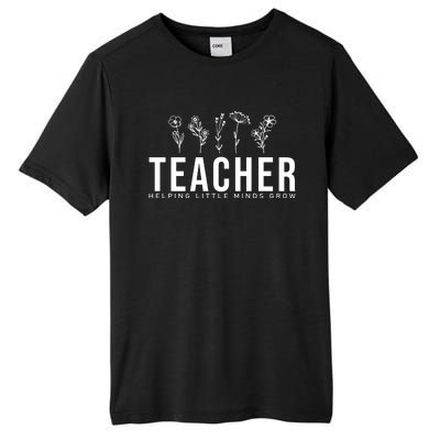 Teacher Helping Little Minds Grow Floral Tall Fusion ChromaSoft Performance T-Shirt