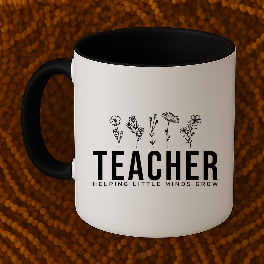 Teacher Helping Little Minds Grow Floral Mug