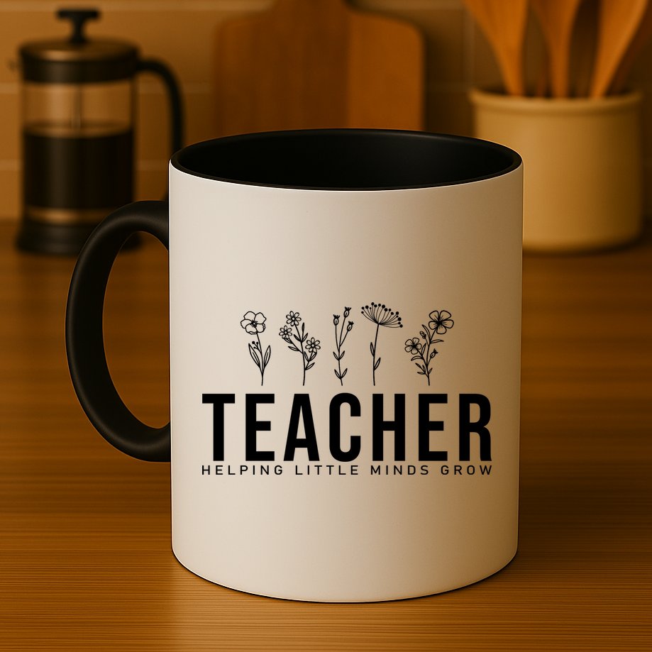 Teacher Helping Little Minds Grow Floral Mug