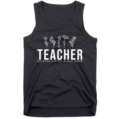 Teacher Helping Little Minds Grow Floral Tank Top