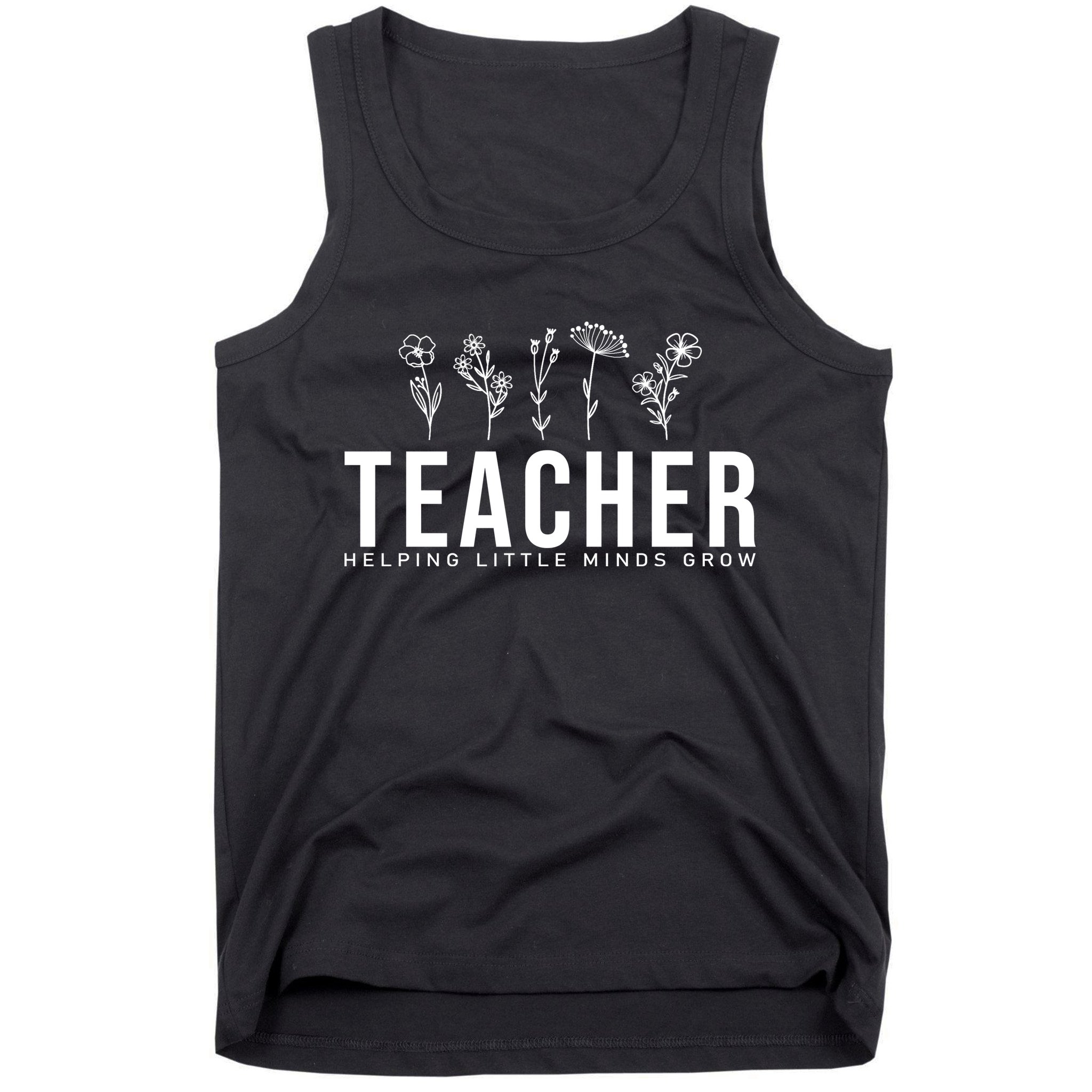 Teacher Helping Little Minds Grow Floral Tank Top
