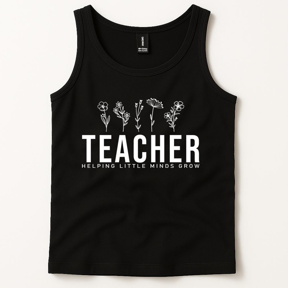 Teacher Helping Little Minds Grow Floral Tank Top