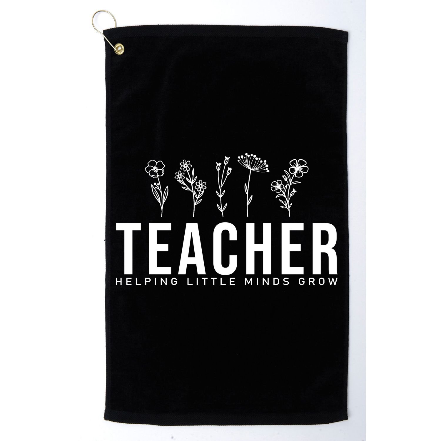 Teacher Helping Little Minds Grow Floral Golf Towel