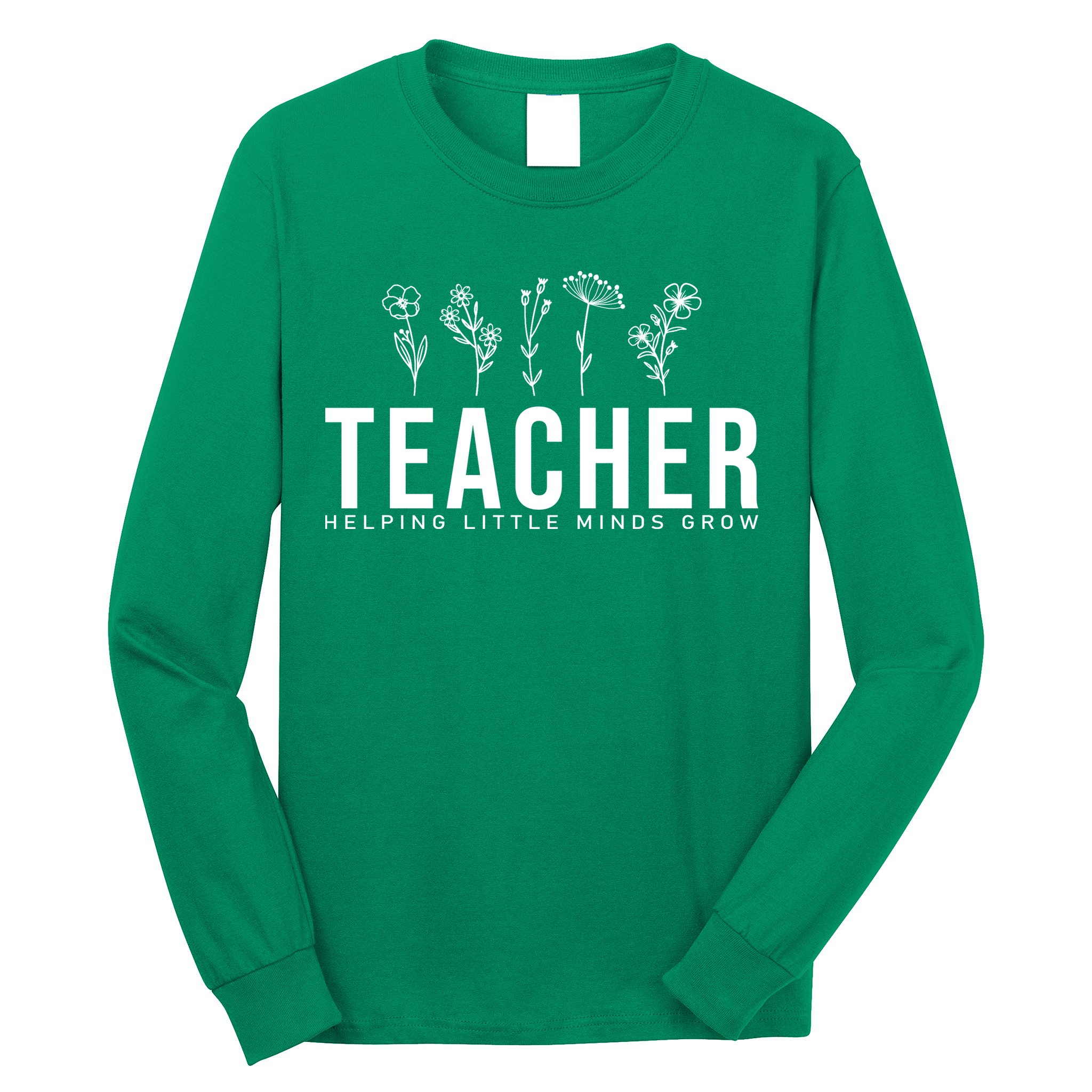 Teacher Helping Little Minds Grow Floral Long Sleeve Shirt