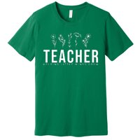 Teacher Helping Little Minds Grow Floral Premium T-Shirt