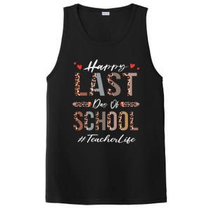 Teacher Happy Last Day Of School Summer Funny Leopard PosiCharge Competitor Tank