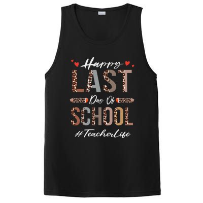 Teacher Happy Last Day Of School Summer Funny Leopard PosiCharge Competitor Tank