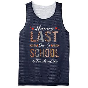 Teacher Happy Last Day Of School Summer Funny Leopard Mesh Reversible Basketball Jersey Tank