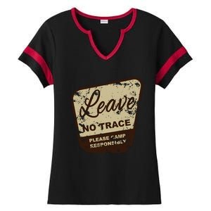 Trail Head, Leave No Trace Hiking Camping Distressed Ladies Halftime Notch Neck Tee