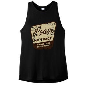 Trail Head, Leave No Trace Hiking Camping Distressed Ladies PosiCharge Tri-Blend Wicking Tank