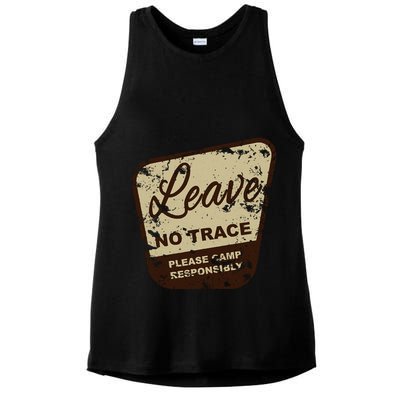 Trail Head, Leave No Trace Hiking Camping Distressed Ladies PosiCharge Tri-Blend Wicking Tank