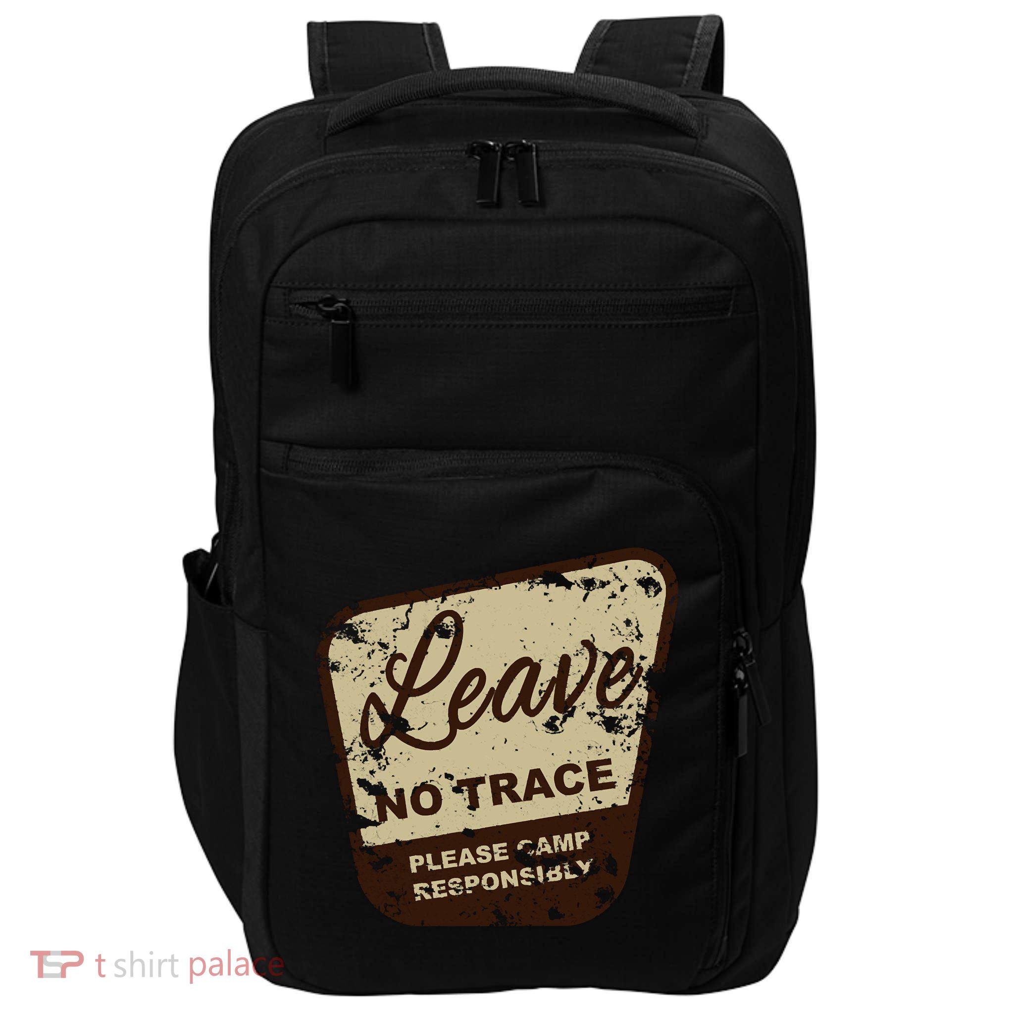 Trail Head, Leave No Trace Hiking Camping Distressed Impact Tech Backpack
