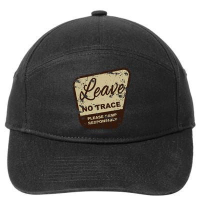 Trail Head, Leave No Trace Hiking Camping Distressed 7-Panel Snapback Hat