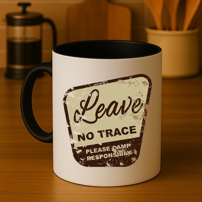Trail Head, Leave No Trace Hiking Camping Distressed Mug
