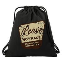 Trail Head, Leave No Trace Hiking Camping Distressed Drawstring Bag