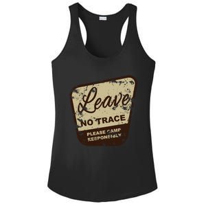 Trail Head, Leave No Trace Hiking Camping Distressed Ladies PosiCharge Competitor Racerback Tank