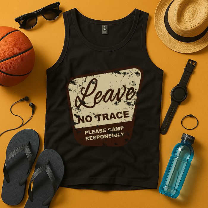 Trail Head, Leave No Trace Hiking Camping Distressed Tank Top