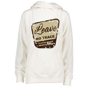 Trail Head, Leave No Trace Hiking Camping Distressed Womens Funnel Neck Pullover Hood