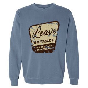 Trail Head, Leave No Trace Hiking Camping Distressed Garment-Dyed Sweatshirt