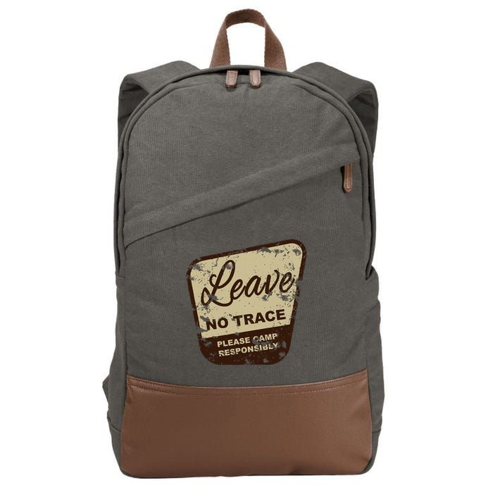 Trail Head, Leave No Trace Hiking Camping Distressed Cotton Canvas Backpack
