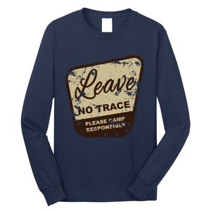 Trail Head, Leave No Trace Hiking Camping Distressed Long Sleeve Shirt