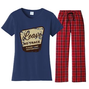 Trail Head, Leave No Trace Hiking Camping Distressed Women's Flannel Pajama Set