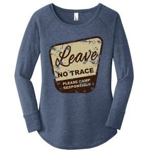 Trail Head, Leave No Trace Hiking Camping Distressed Women's Perfect Tri Tunic Long Sleeve Shirt