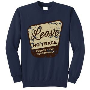 Trail Head, Leave No Trace Hiking Camping Distressed Tall Sweatshirt