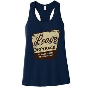 Trail Head, Leave No Trace Hiking Camping Distressed Women's Racerback Tank