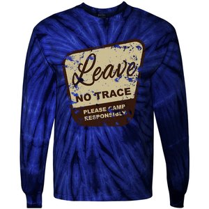 Trail Head, Leave No Trace Hiking Camping Distressed Tie-Dye Long Sleeve Shirt