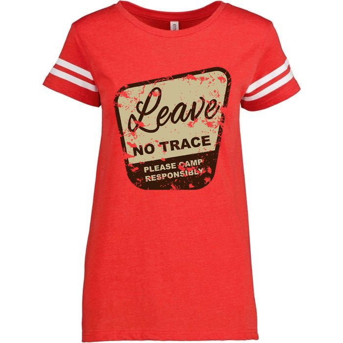 Trail Head, Leave No Trace Hiking Camping Distressed Enza Ladies Jersey Football T-Shirt