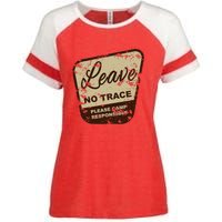 Trail Head, Leave No Trace Hiking Camping Distressed Enza Ladies Jersey Colorblock Tee